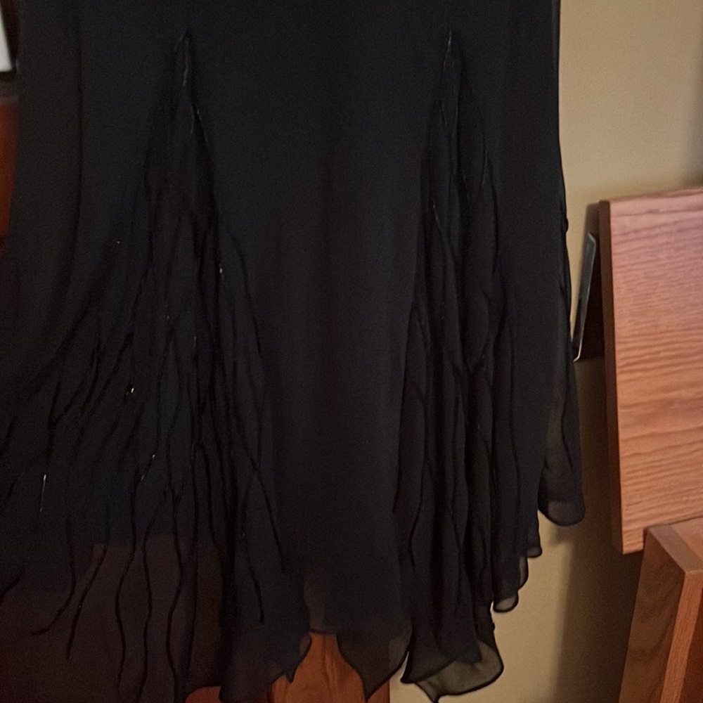 Black cocktail dress with sequins low back line size 12